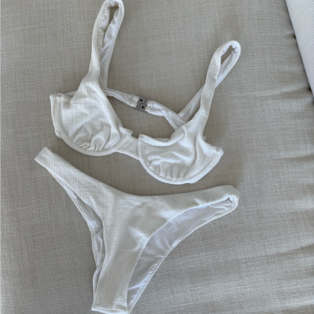 Charlie Holiday Cream Textured Bikini from urban outfitters